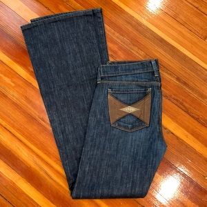 Citizen of Humanity flare jeans with leather pocket details